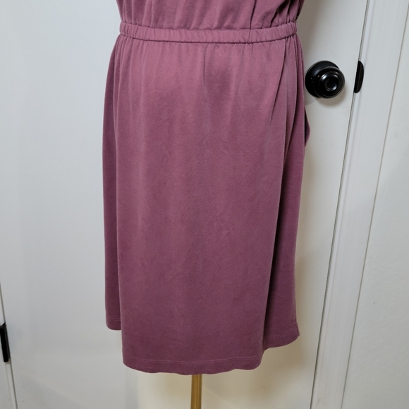 Cynthia Rowley Women's Purple Modest Mini Dress Stretch Waist Pockets Size M - Picture 6 of 9